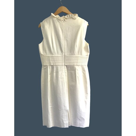 ANTONIO MELANI -WOMENS MIDI V-NECK RUFFLE BACK ZIP-UP CLOSURE DRESS SIZE 10 - Picture 2 of 6